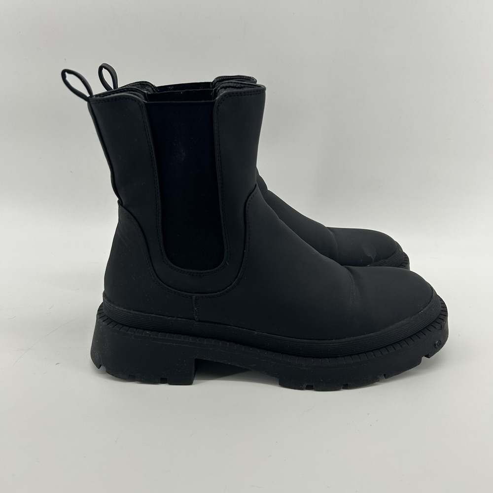 Dream Pairs Womens 10 Black Chelsea Boots Chunky Lug Sole Pull On‎ Ankle Boots